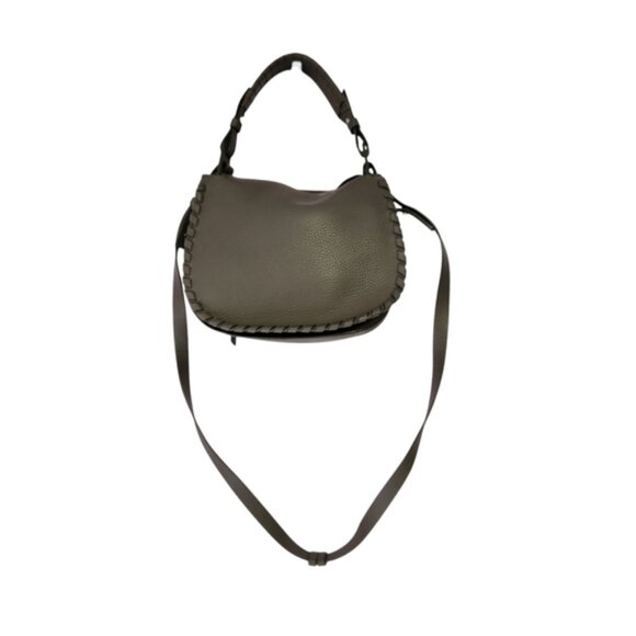 Elegant Gray All Saints Leather Shoulder Bag